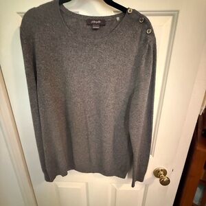 Versatile Gray Crew Neck Sweater Soft Knit
